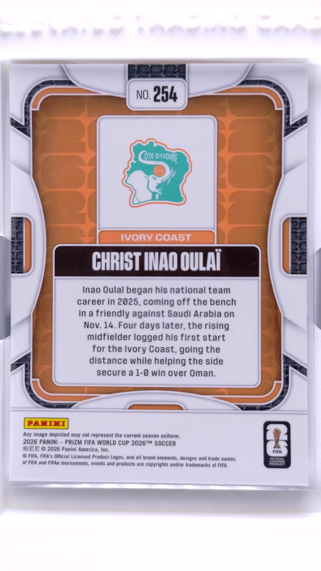 #254 Christ Inao Oulai - back