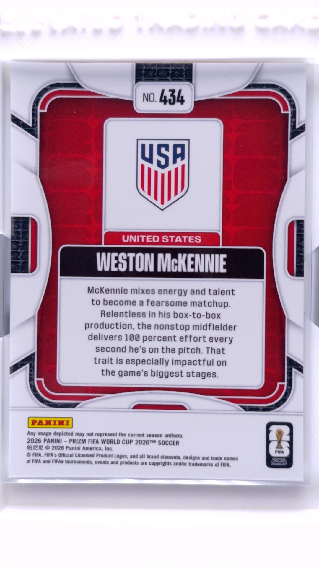 #434 Weston McKennie - back