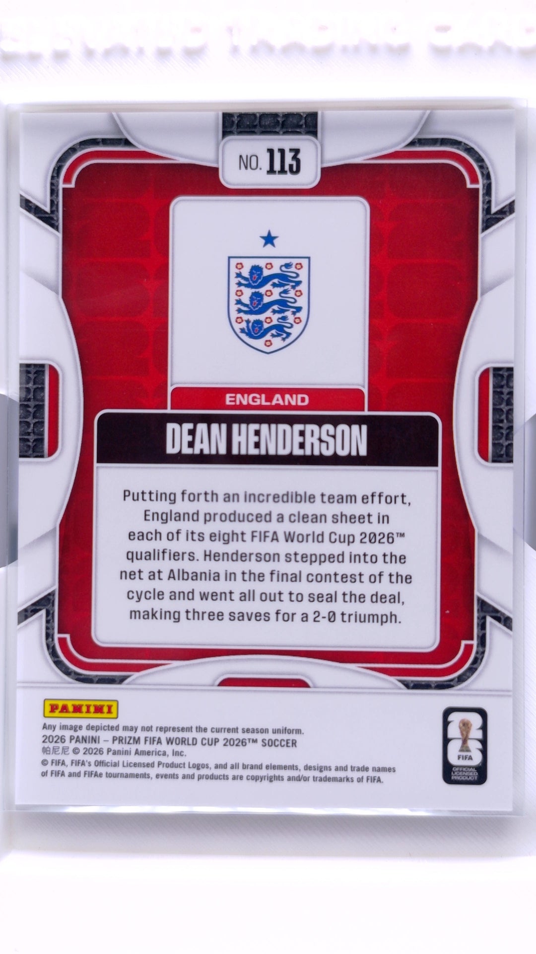 #113 Dean Henderson - back