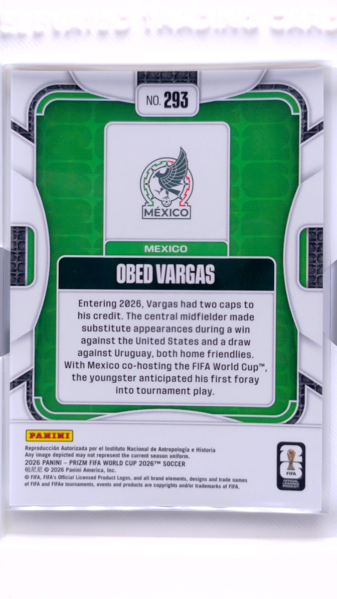 #293 Obed Vargas - back