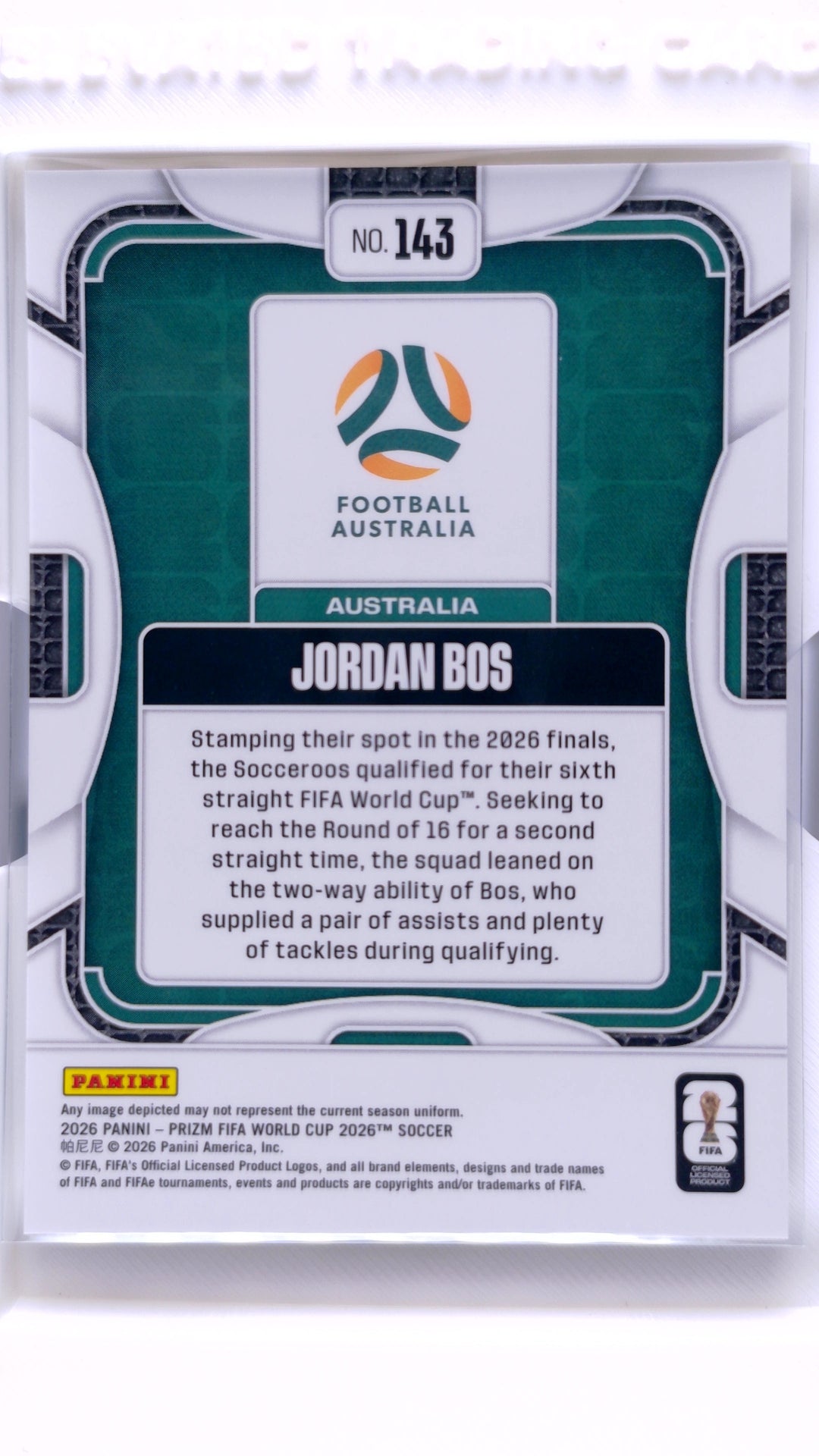 #143 Jordan Bos - back