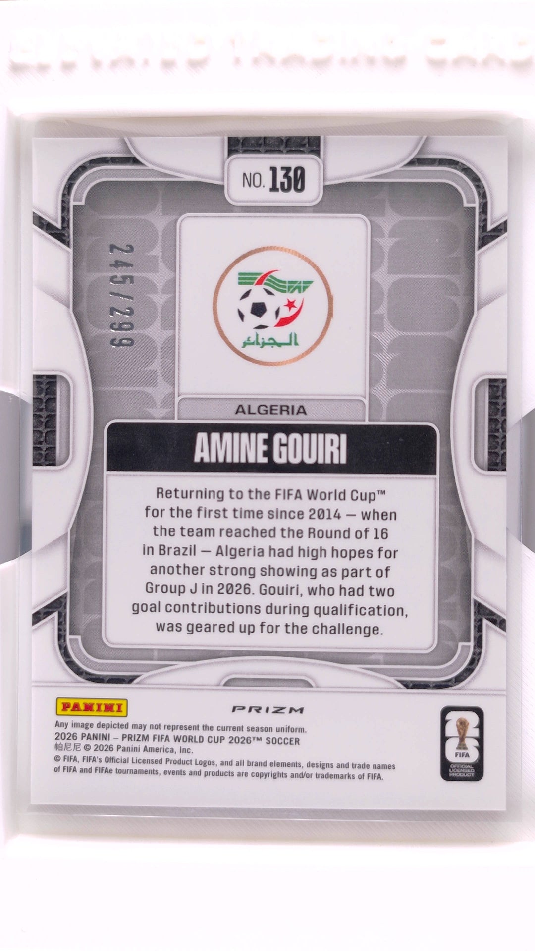 #130 Amine Gouiri Purple Hyper #245/299 - back