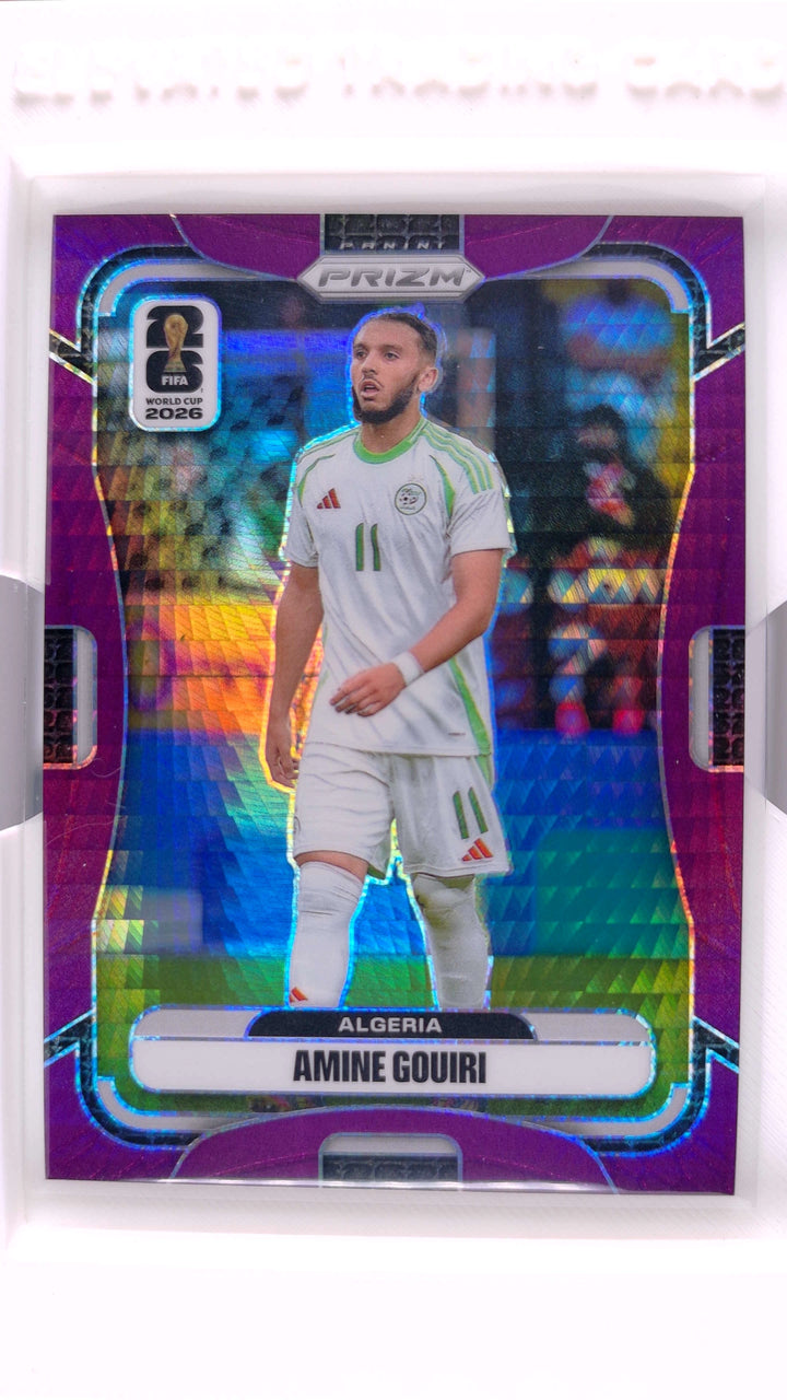 2026 Panini Prizm FIFA World Cup Soccer Amine Gouiri #130 Purple Hyper #245/299 — Front