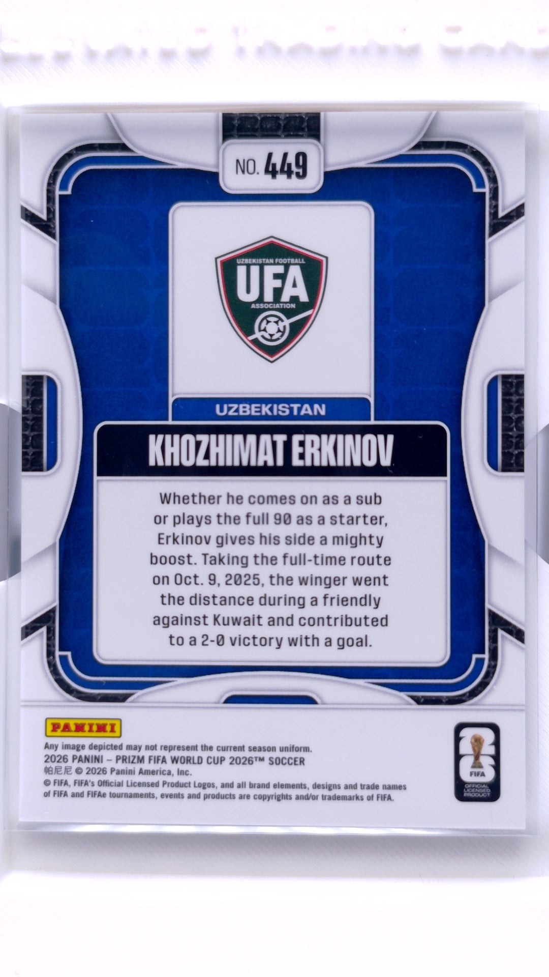 #449 Khozhimat Erkinov - back