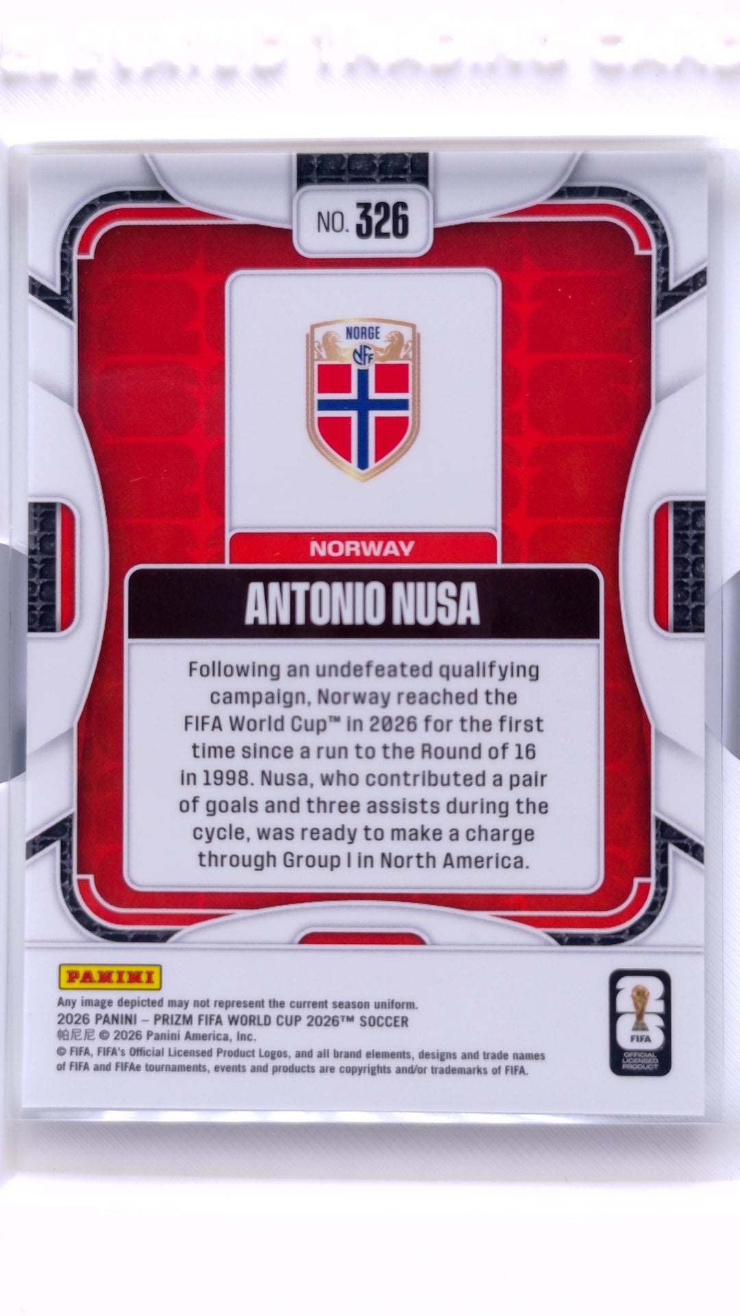 #326 Antonio Nusa - back