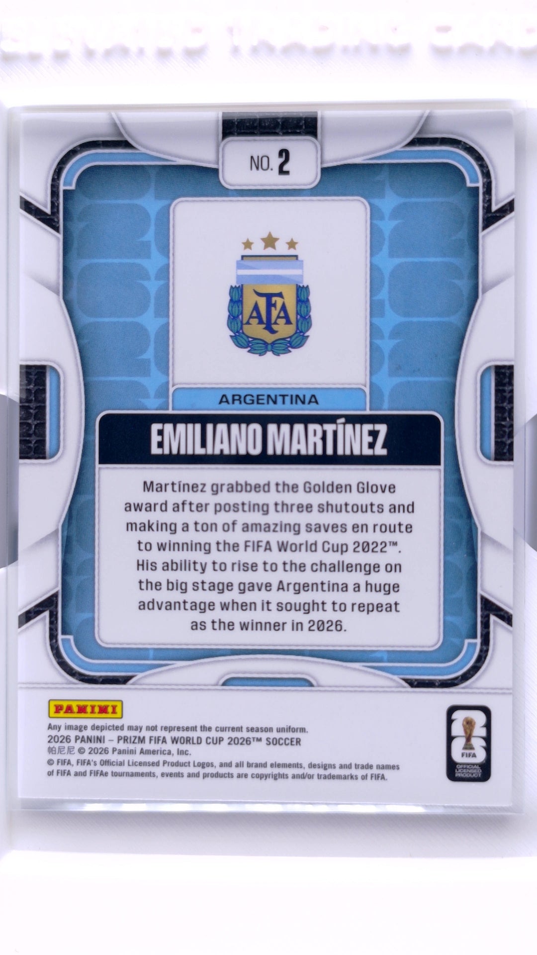 #2 Emiliano Martinez - back