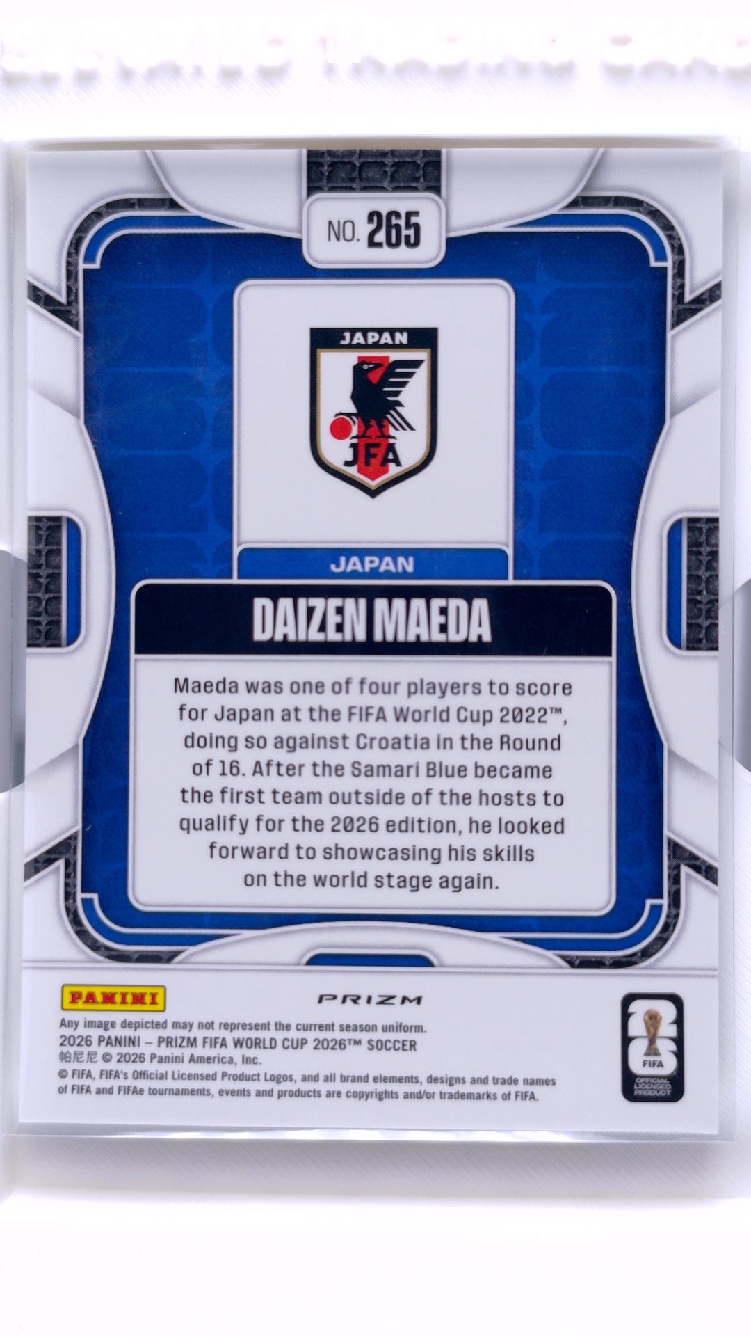 #265 Daizen Maeda Silver - back