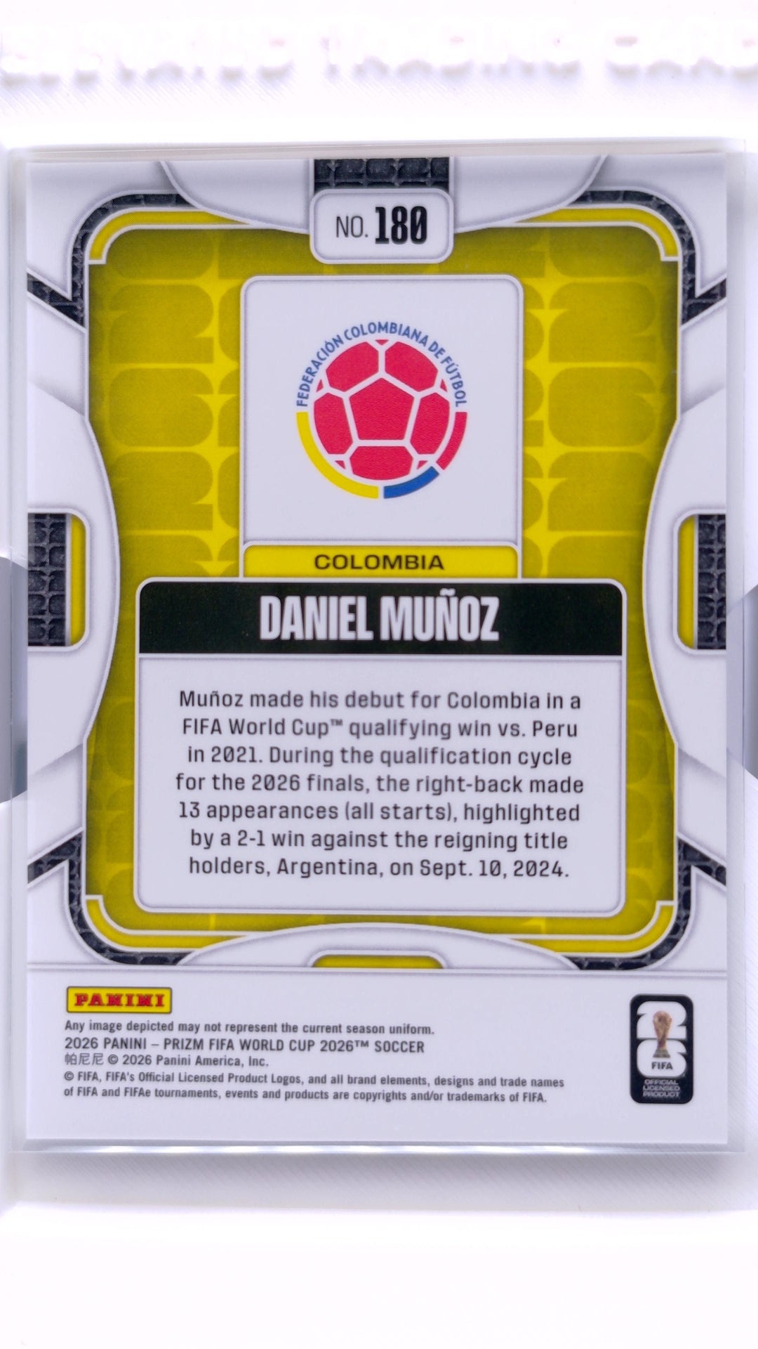 #180 Daniel Munoz - back