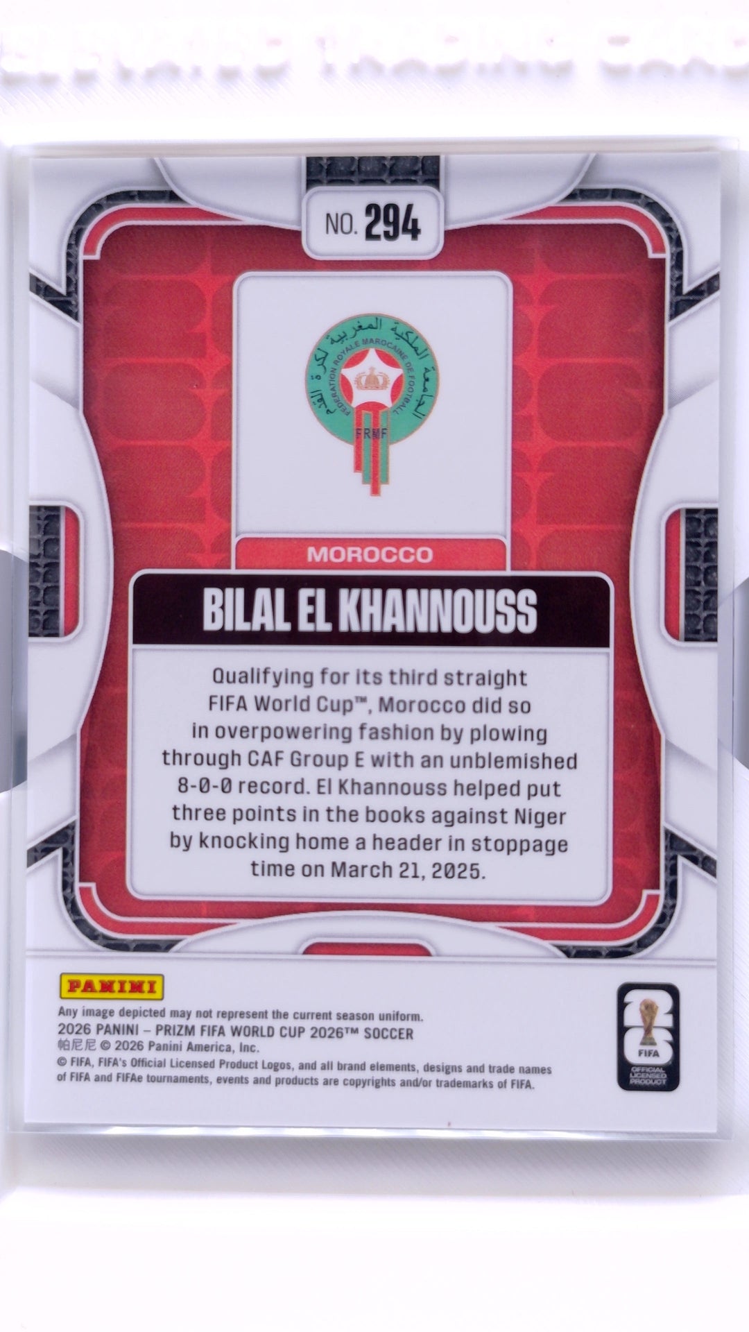 #294 Bilal El Khannouss - back