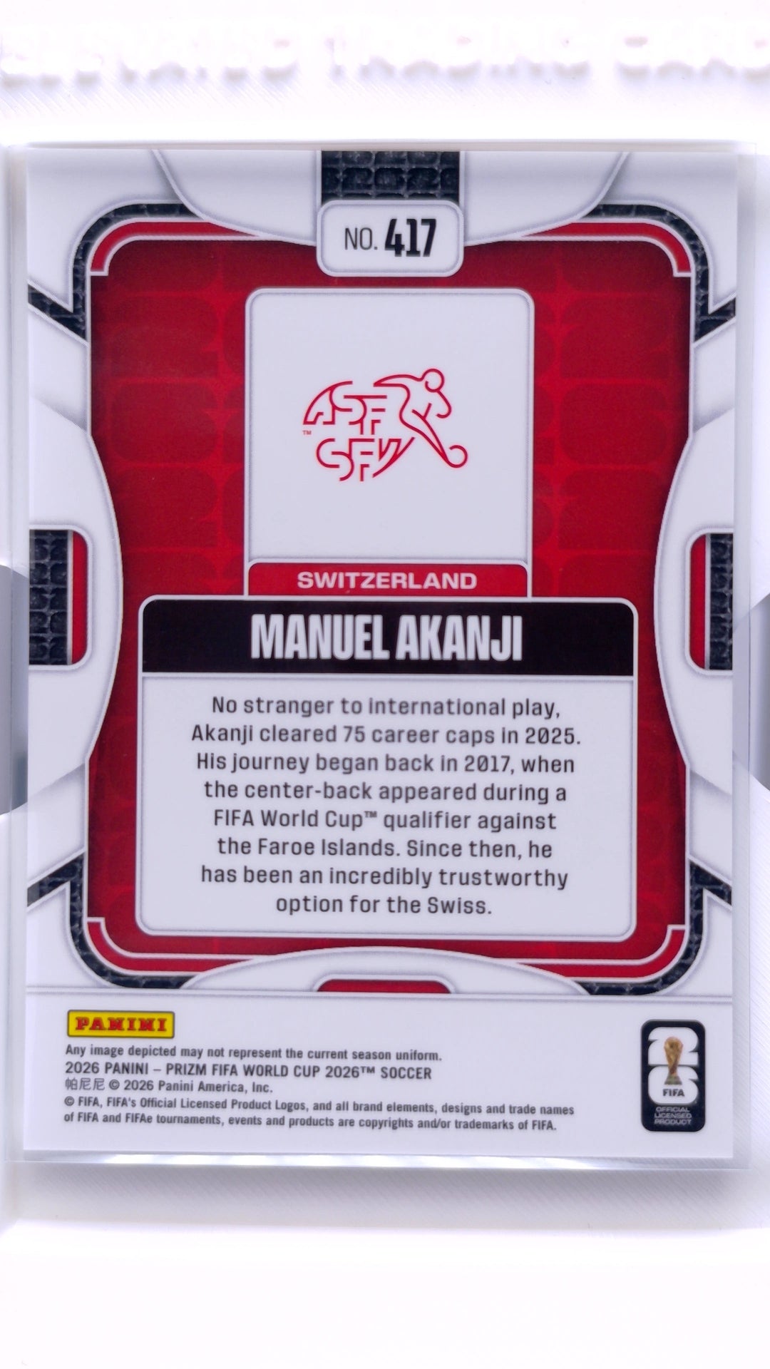#417 Manuel Akanji - back