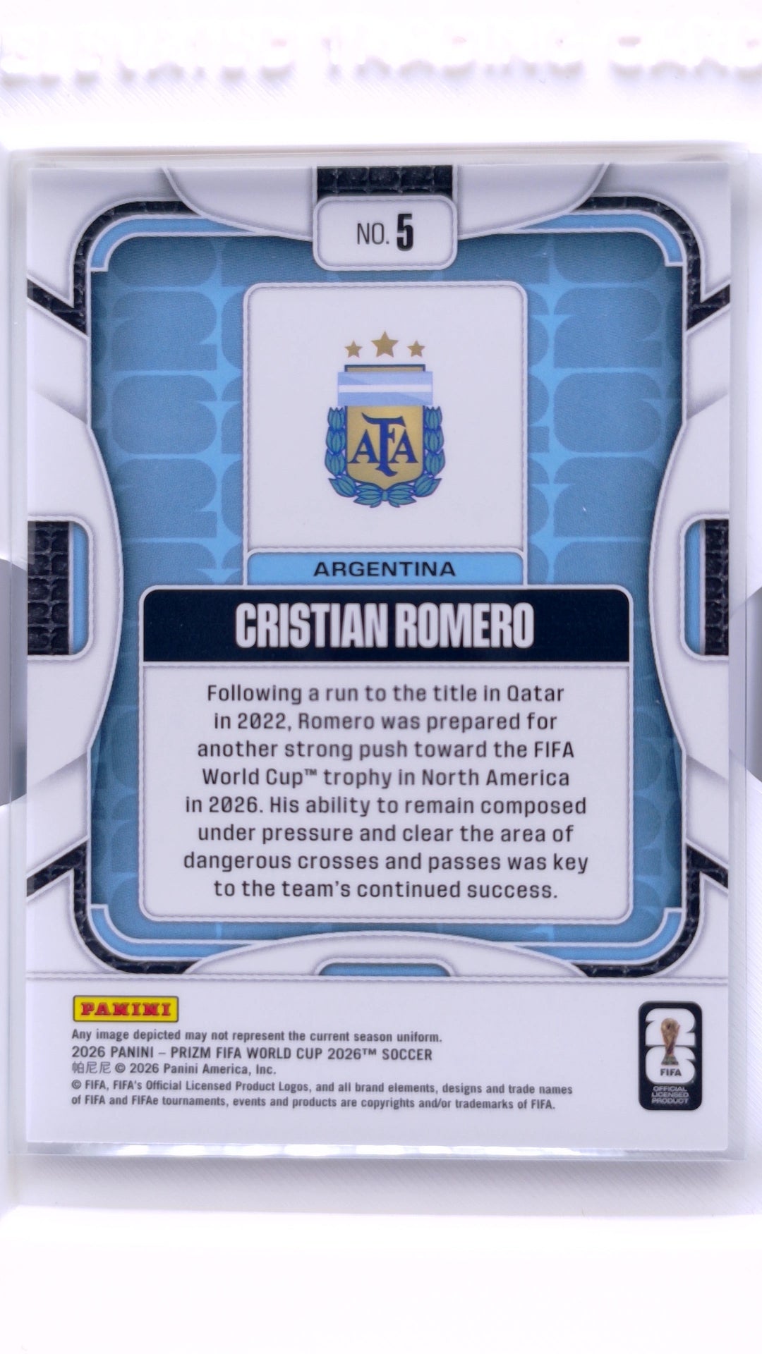 #5 Cristian Romero - back