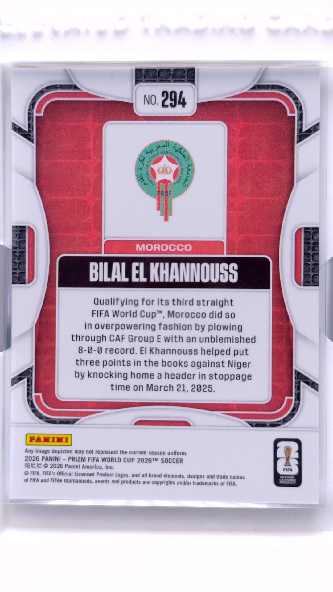 #294 Bilal El Khannouss - back