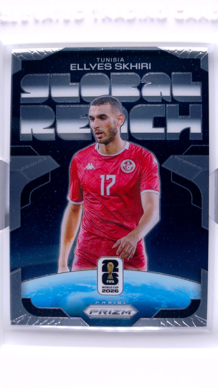 2026 Panini Prizm FIFA World Cup Soccer Ellyes Skhiri #20 Global Reach — Front