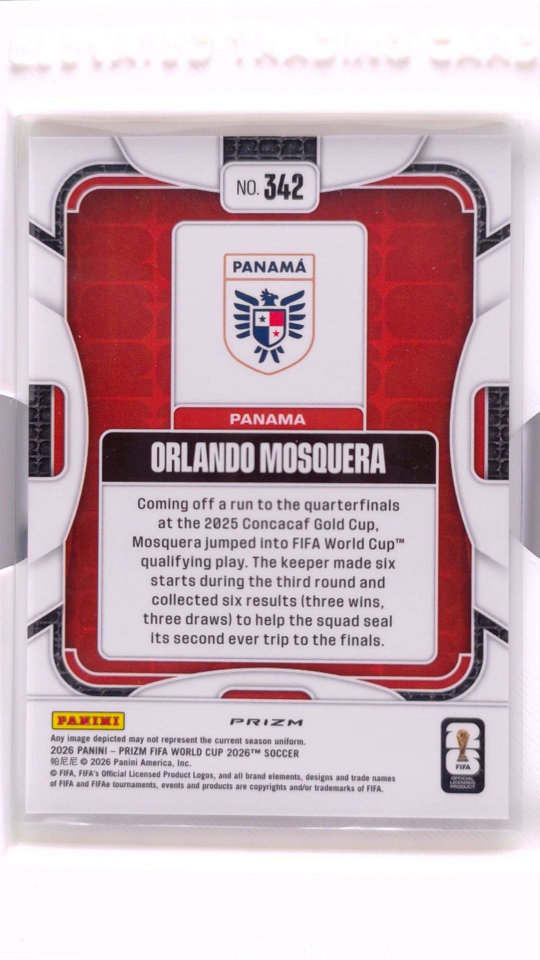 #342 Orlando Mosquera Silver - back
