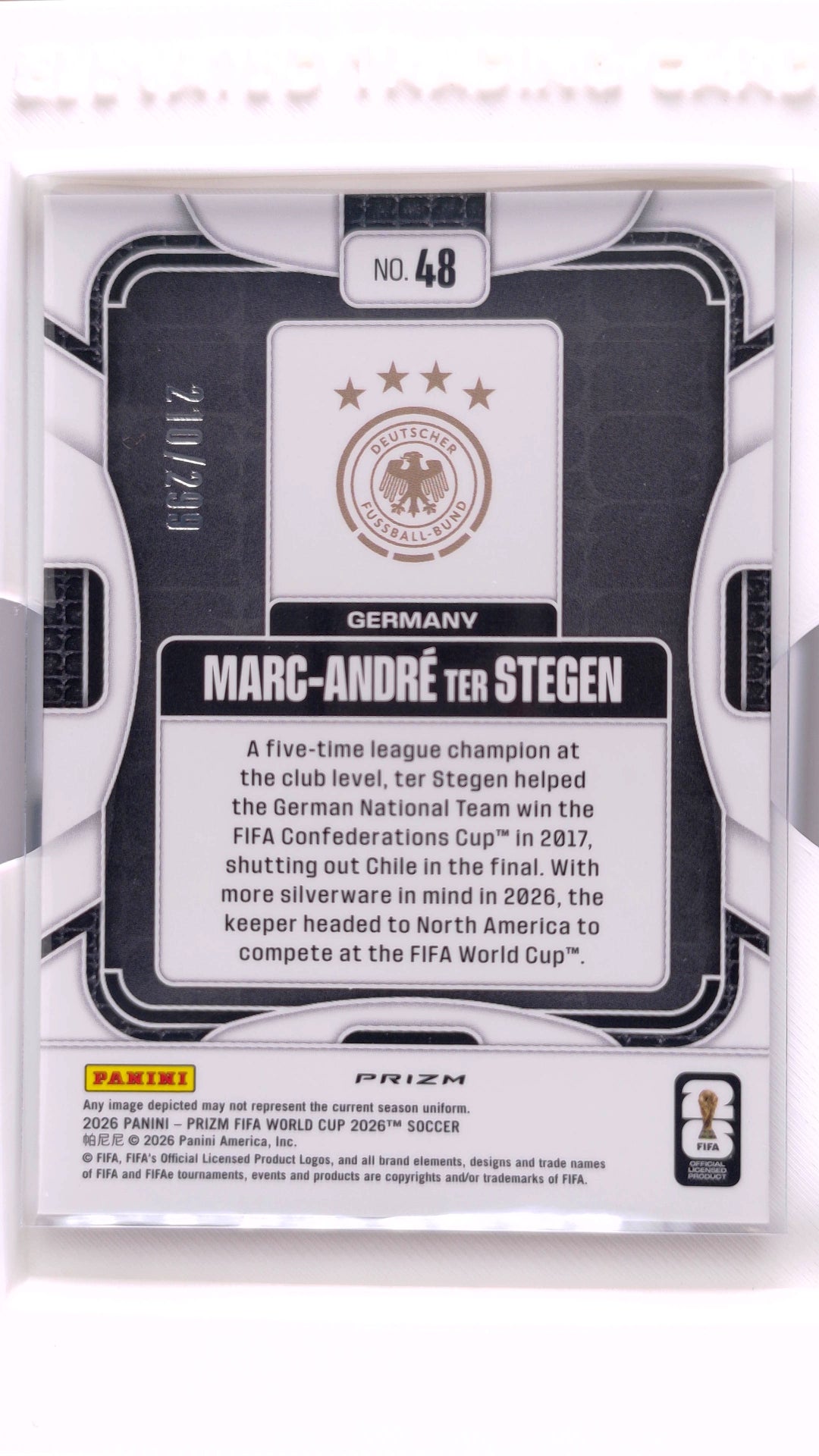 #48 Marc-Andre ter Stegen Purple Hyper #210/299 - back