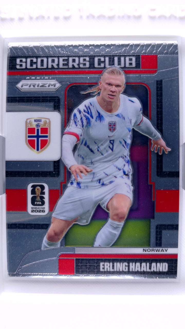2026 Panini Prizm FIFA World Cup Soccer Erling Haaland #13 Scorers Club — Front