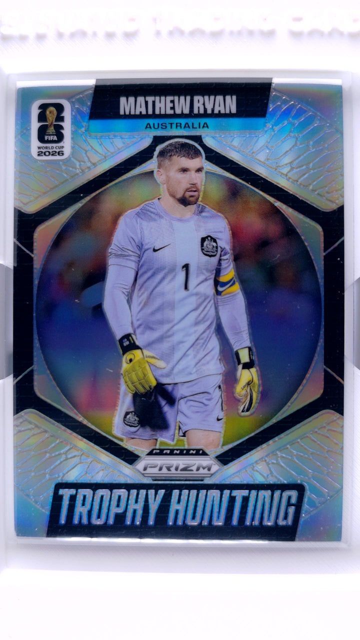2026 Panini Prizm FIFA World Cup Soccer Mathew Ryan #5 Trophy Hunting Silver — Front