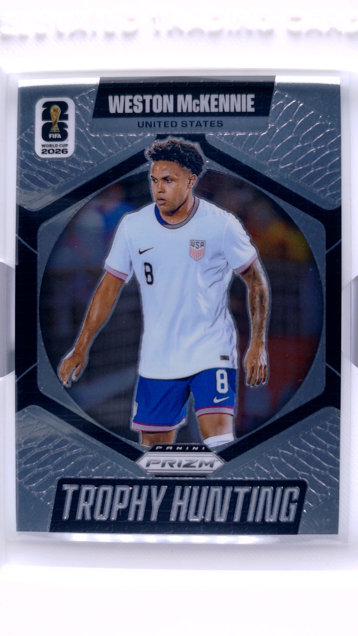 2026 Panini Prizm FIFA World Cup Soccer Weston McKennie #21 Trophy Hunting — Front
