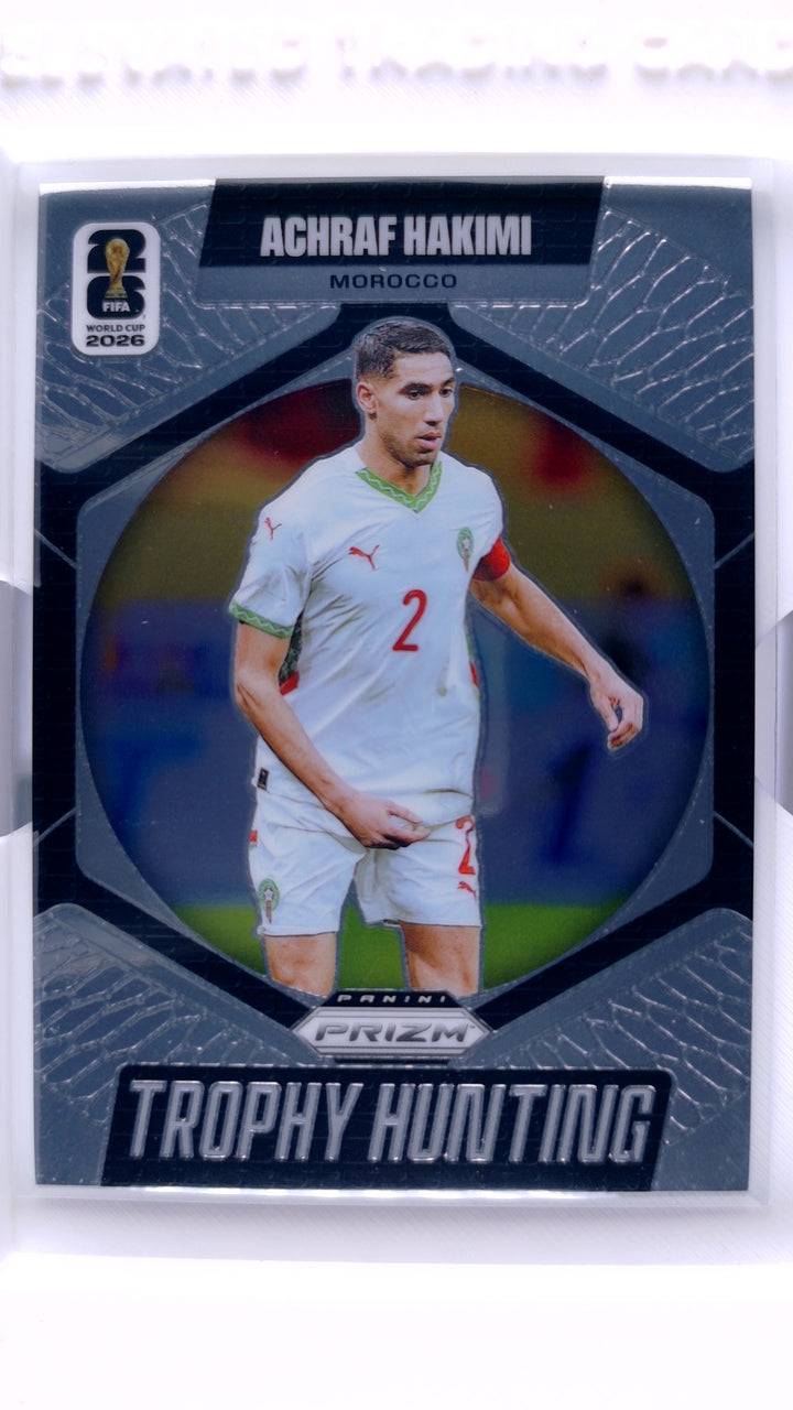 2026 Panini Prizm FIFA World Cup Soccer Achraf Hakimi #14 Trophy Hunting — Front