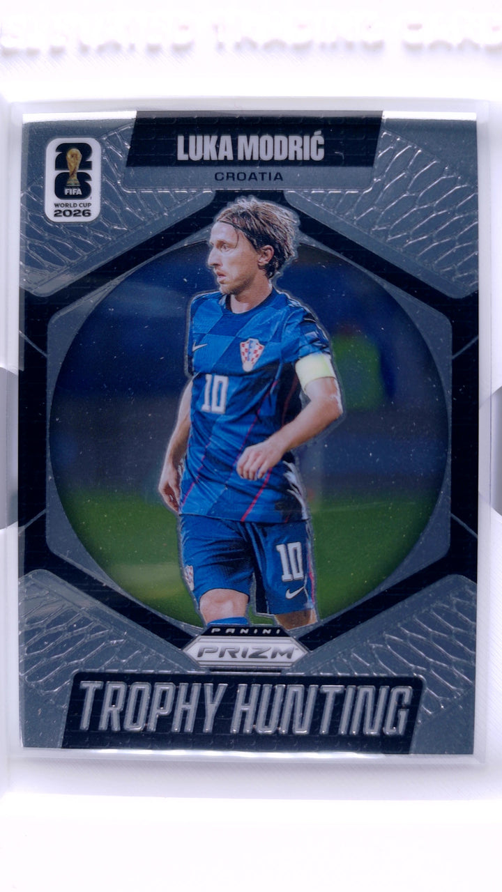 2026 Panini Prizm FIFA World Cup Soccer Luka Modric #8 Trophy Hunting — Front