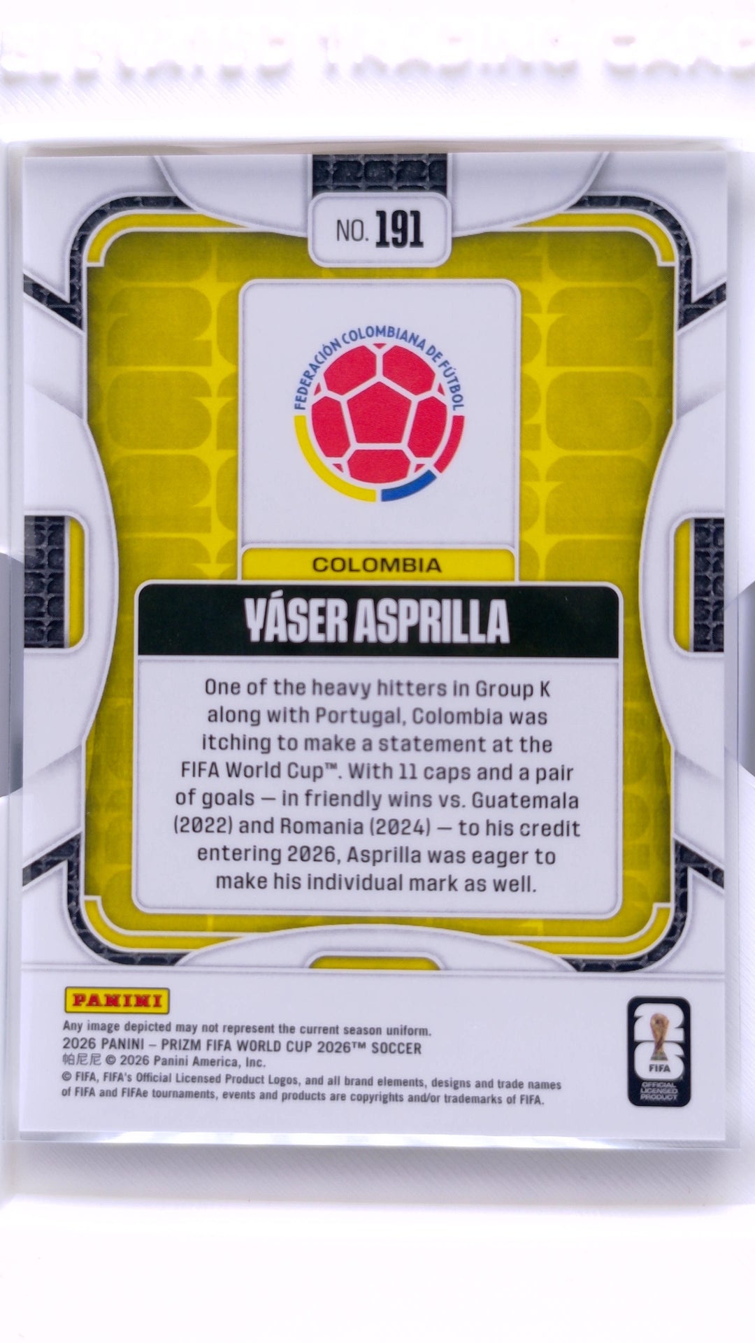 #191 Yaser Asprilla - back