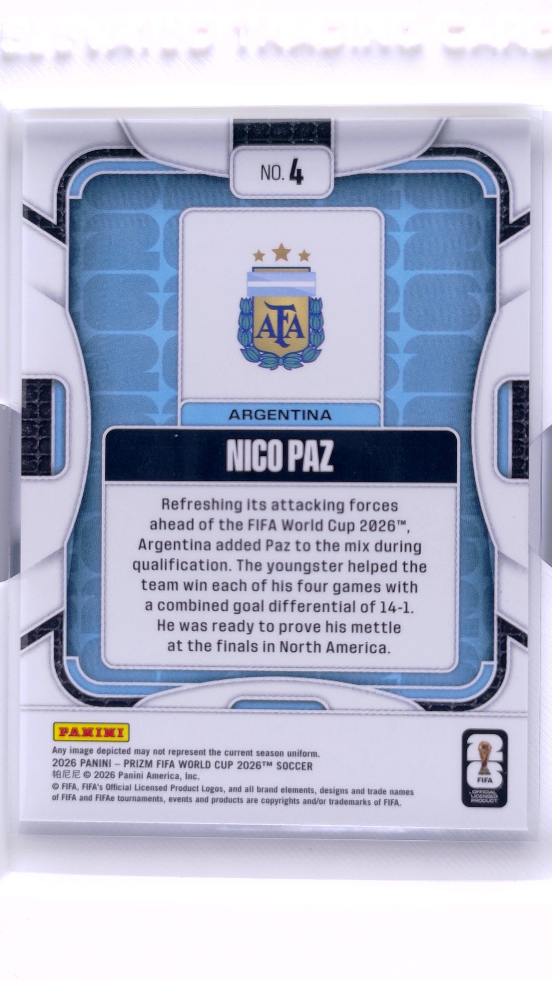 #4 Nico Paz - back