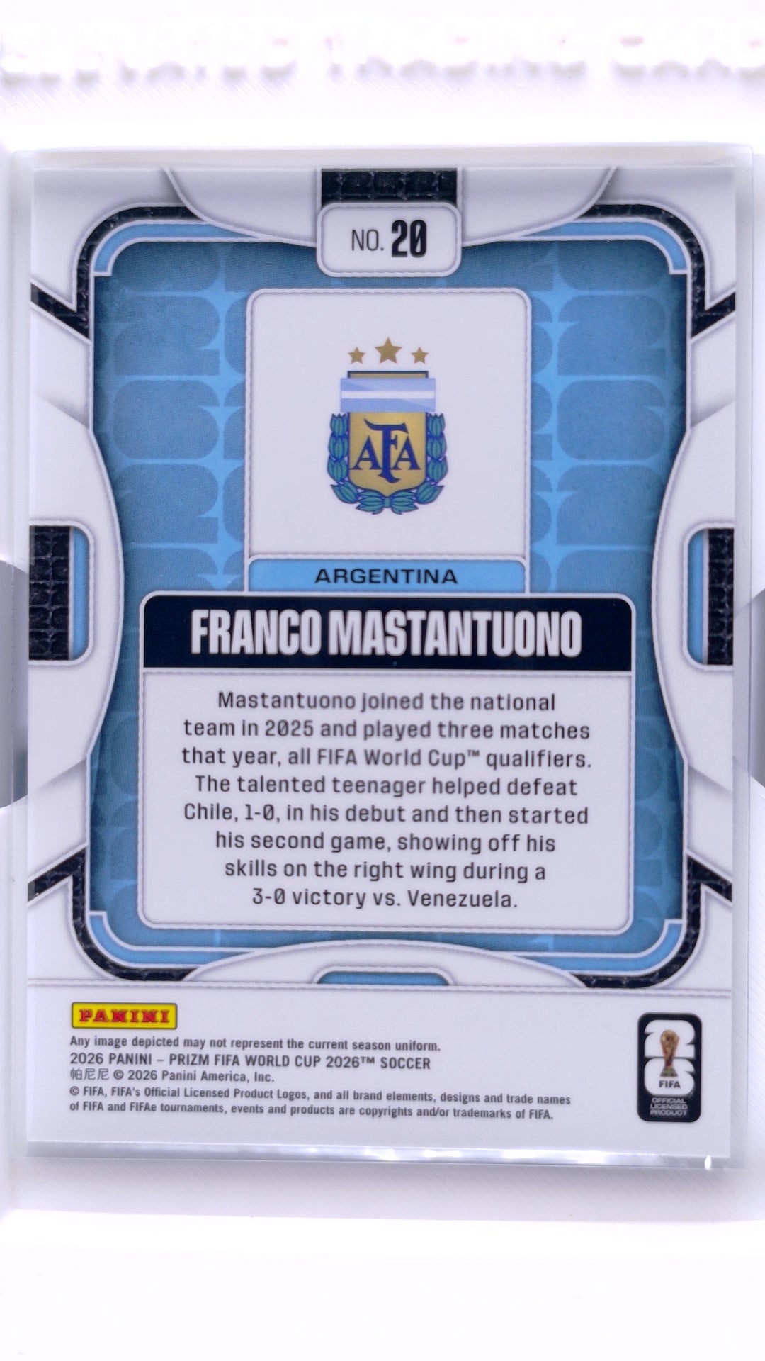 #20 Franco Mastantuono - back