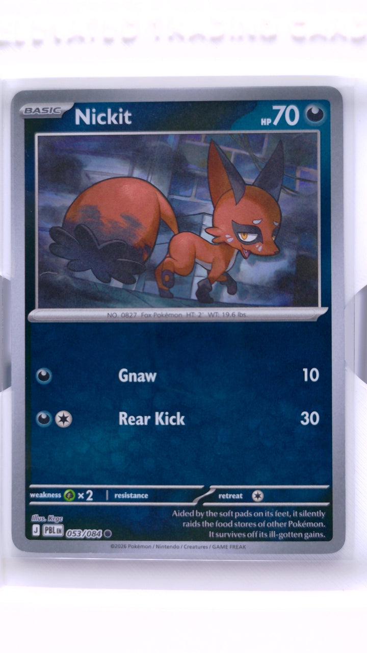 Pokémon TCG: Mega Evolution — Pitch Black Nickit #053/084 Common Reverse Holo — Front