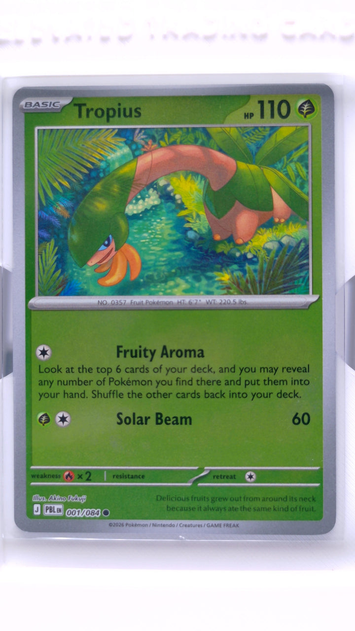 Pokémon TCG: Mega Evolution — Pitch Black Tropius #001/084 Common Reverse Holo — Front