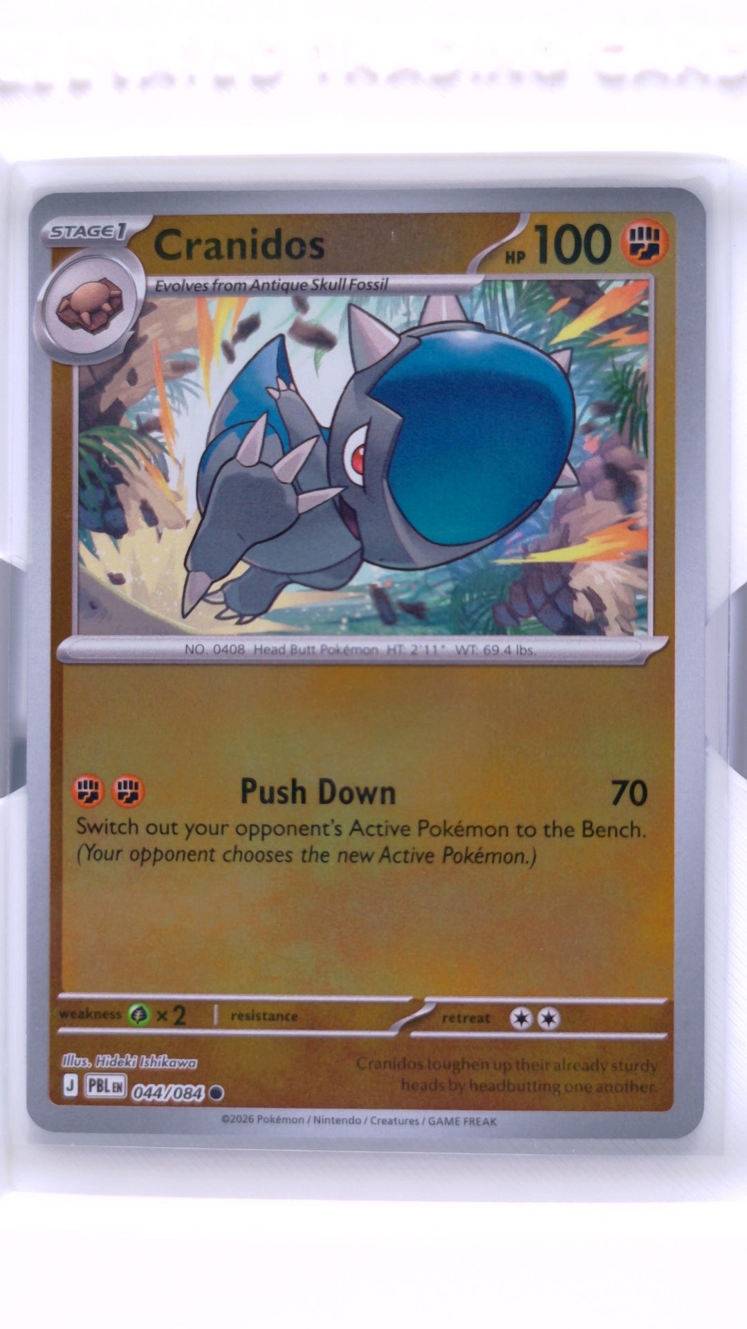 #44 Cranidos Reverse Holo Common - front
