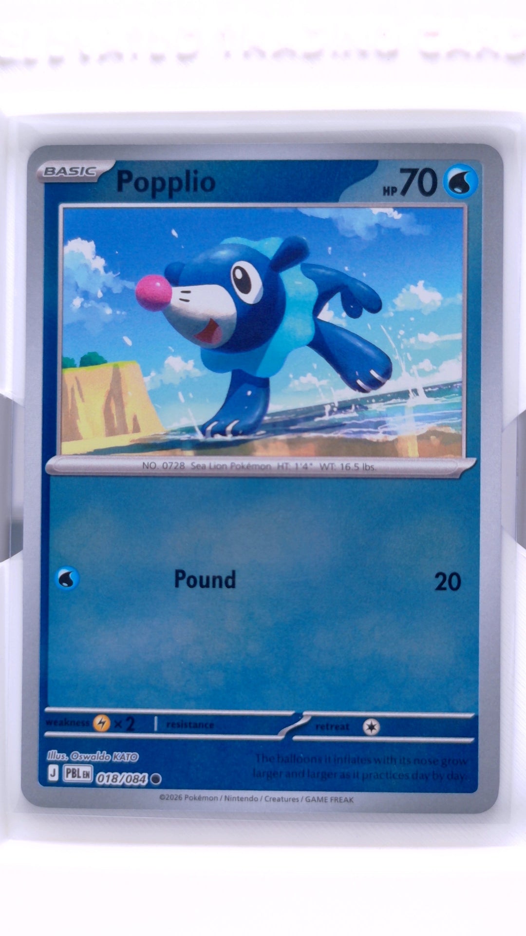 #18 Popplio Reverse Holo Common - front