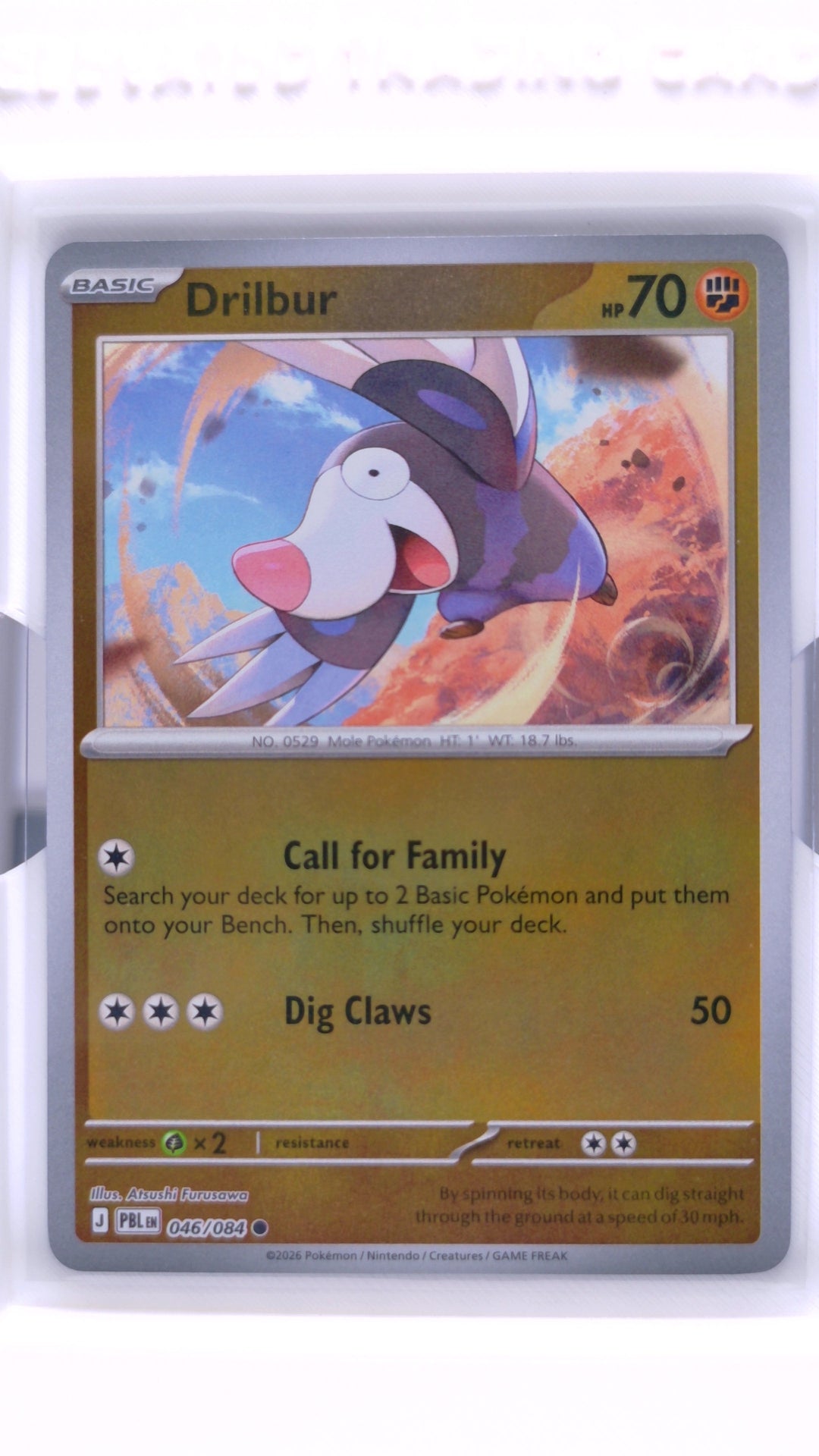 #46 Drilbur Reverse Holo Common - front