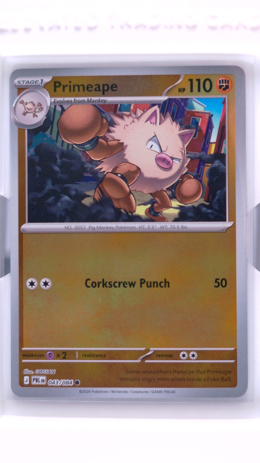 #43 Primeape Reverse Holo Common - front