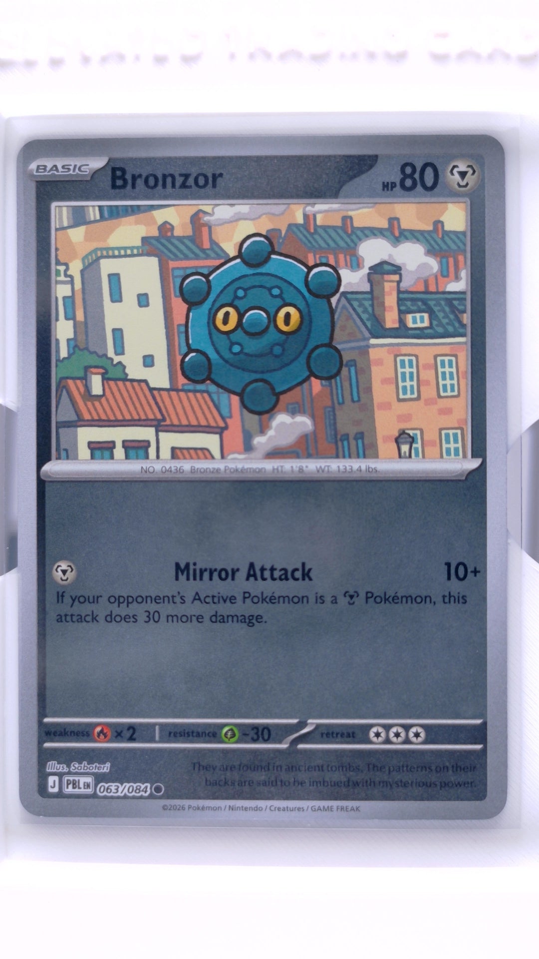 #63 Bronzor Reverse Holo Common - front