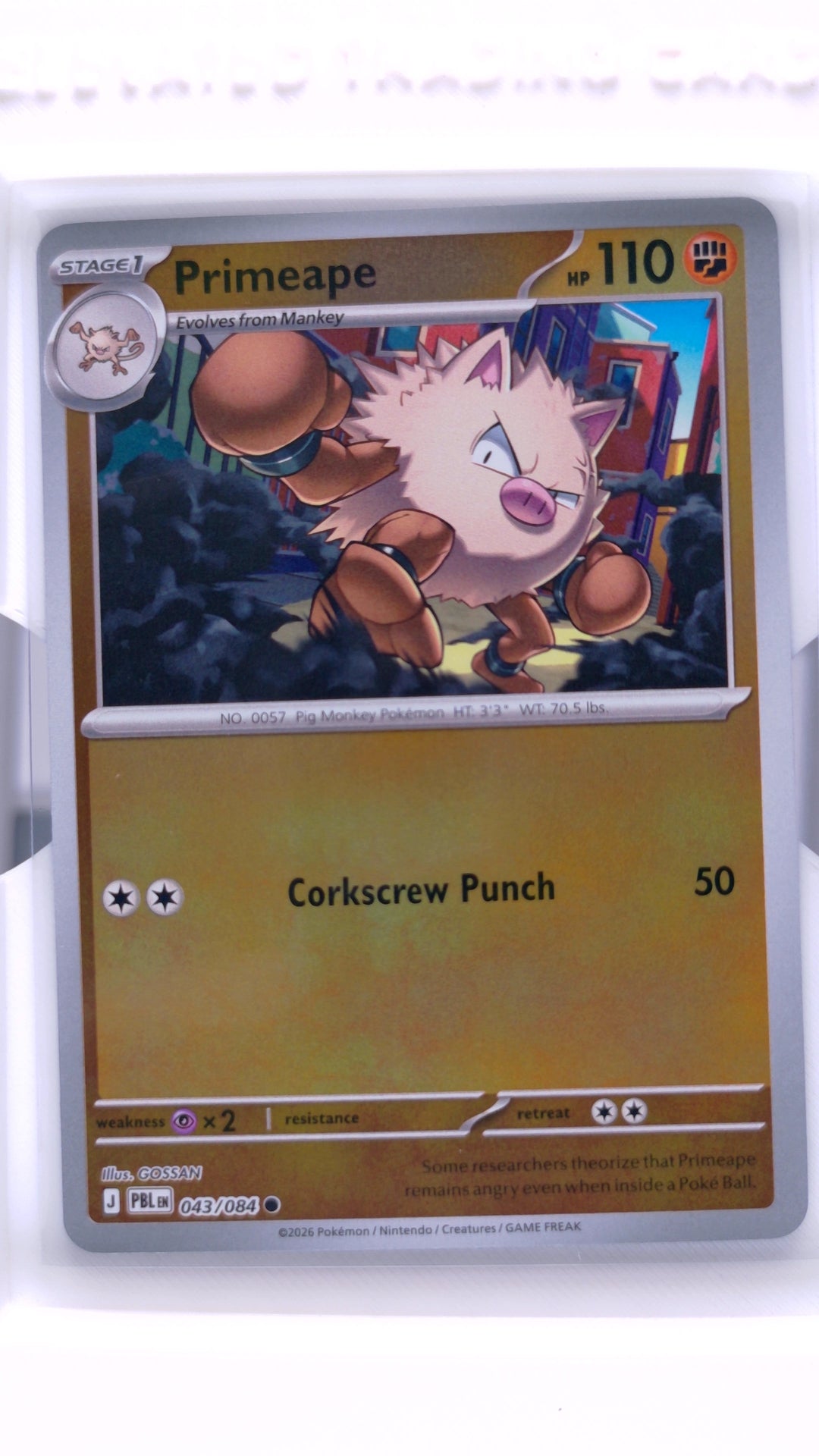 #43 Primeape Reverse Holo Common - front