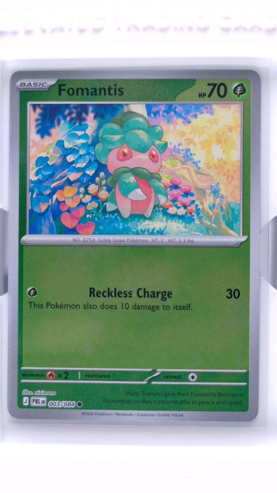 #3 Fomantis Reverse Holo Common - front