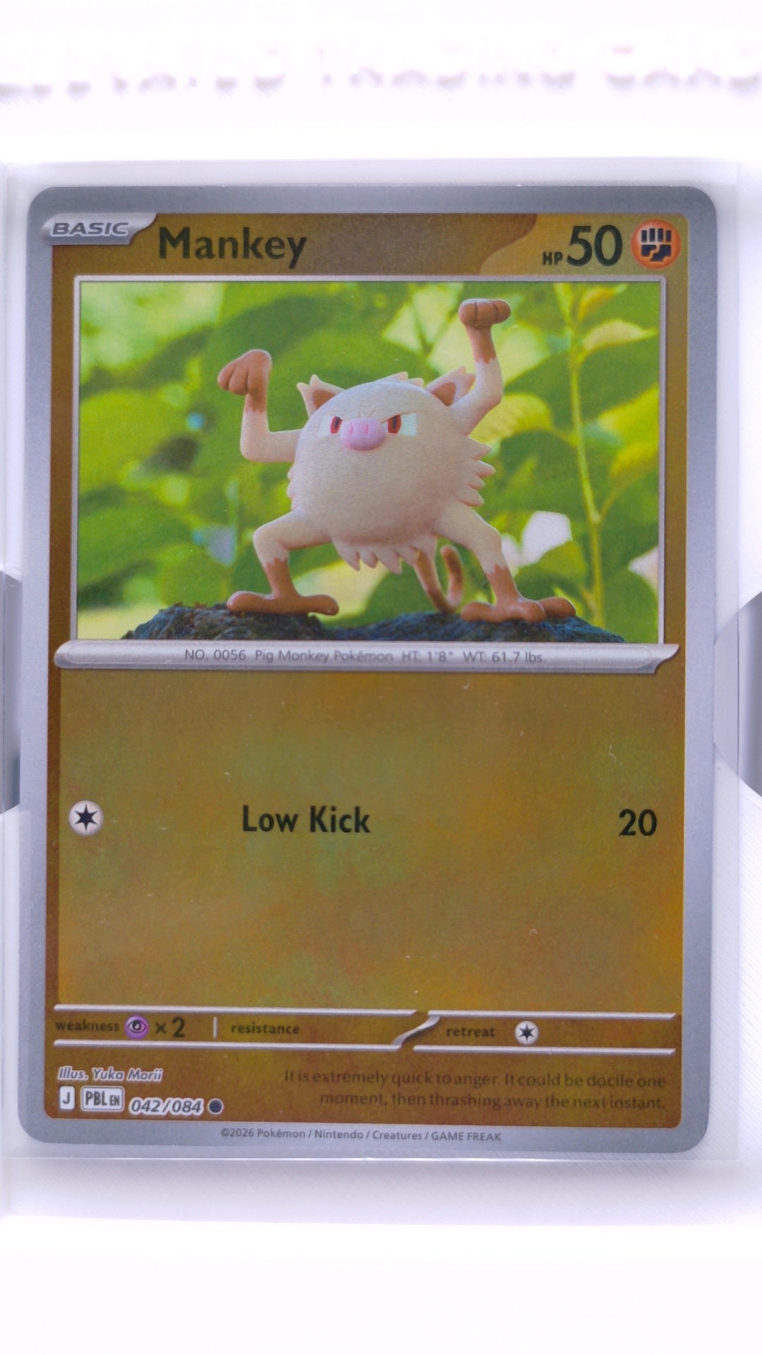#42 Mankey Reverse Holo Common - front
