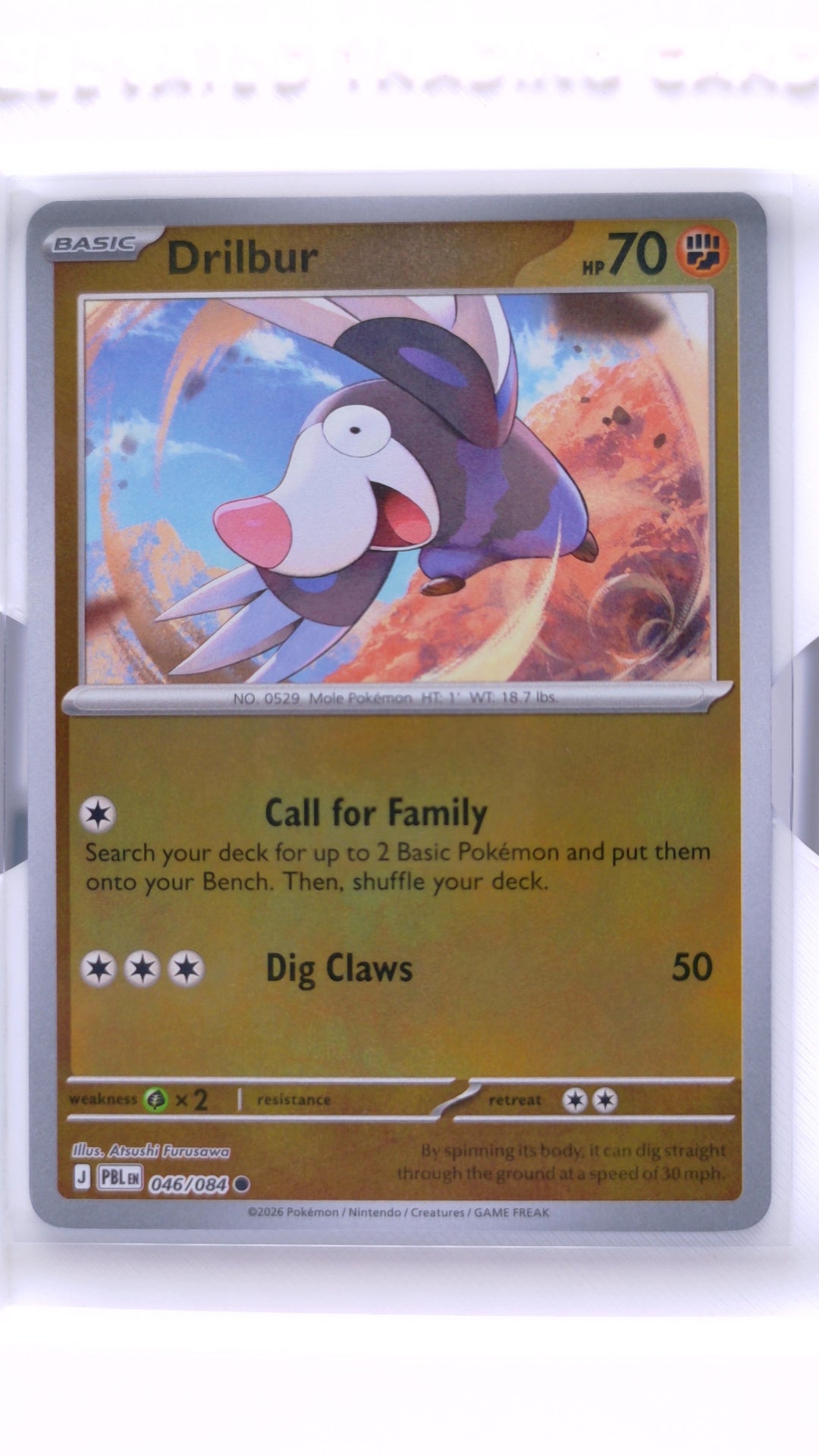 #46 Drilbur Reverse Holo Common - front