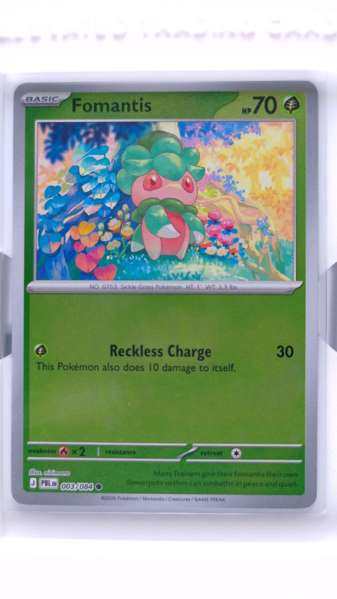 #3 Fomantis Reverse Holo Common - front