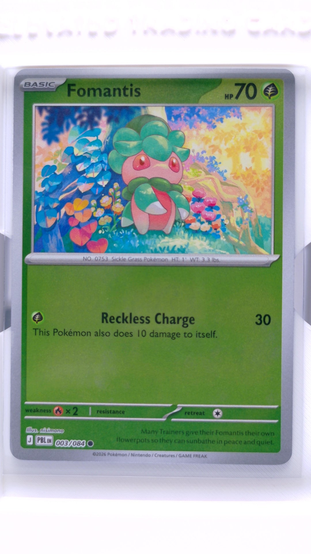 #3 Fomantis Reverse Holo Common - front