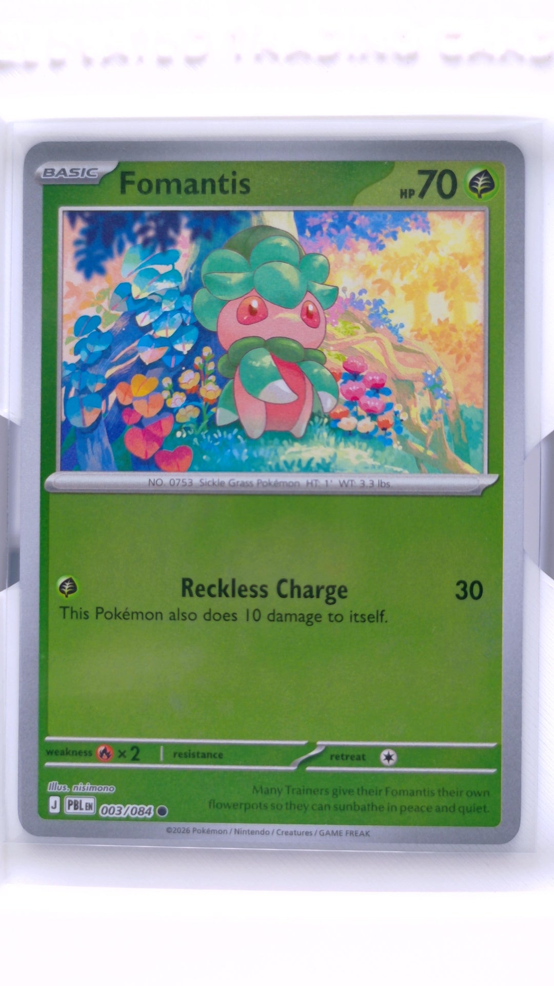 #3 Fomantis Reverse Holo Common - front