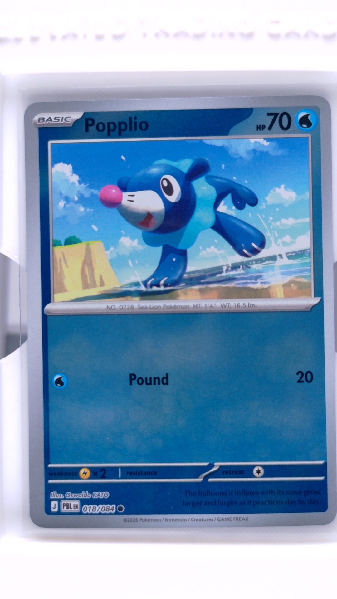 #18 Popplio Reverse Holo Common - front