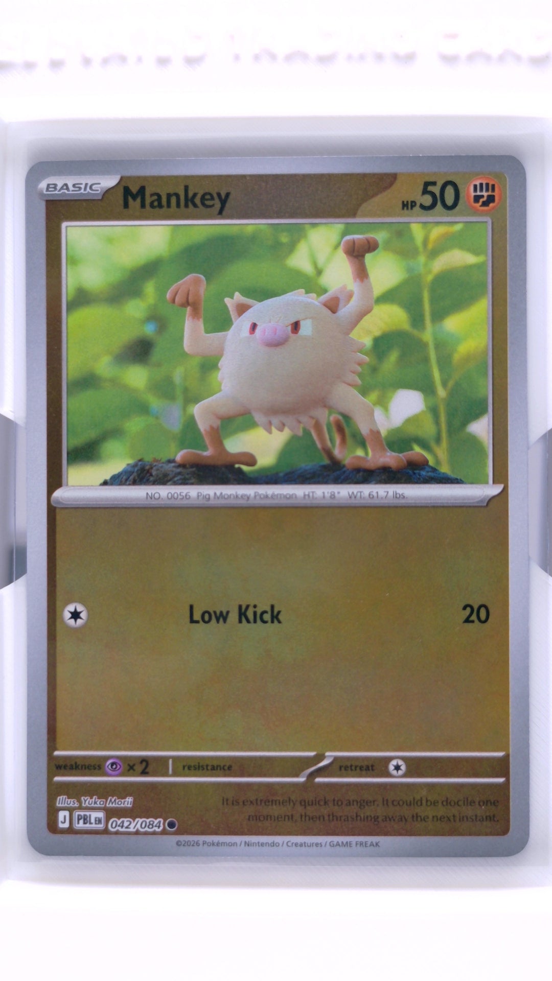 #42 Mankey Reverse Holo Common - front