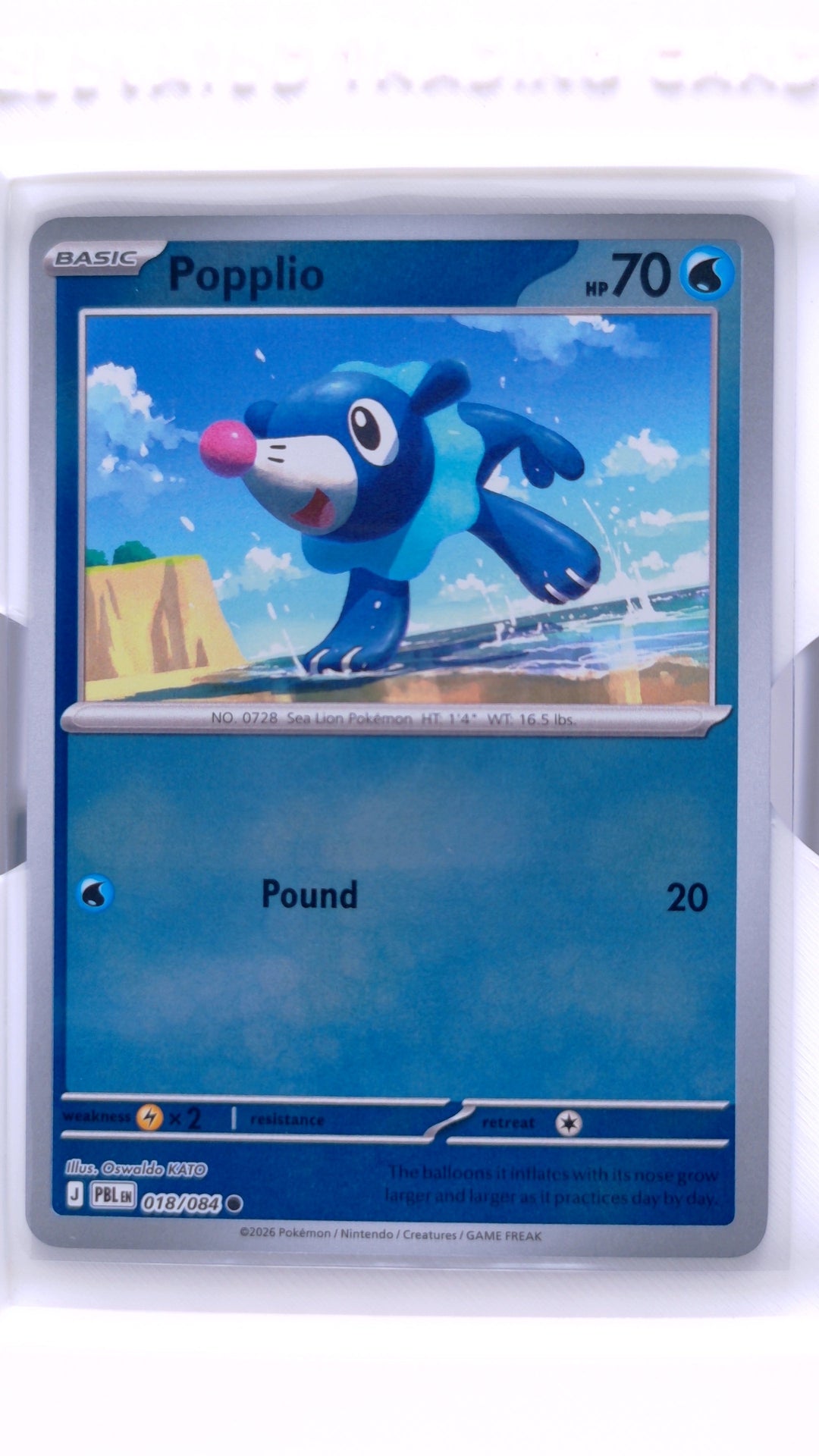 #18 Popplio Reverse Holo Common - front
