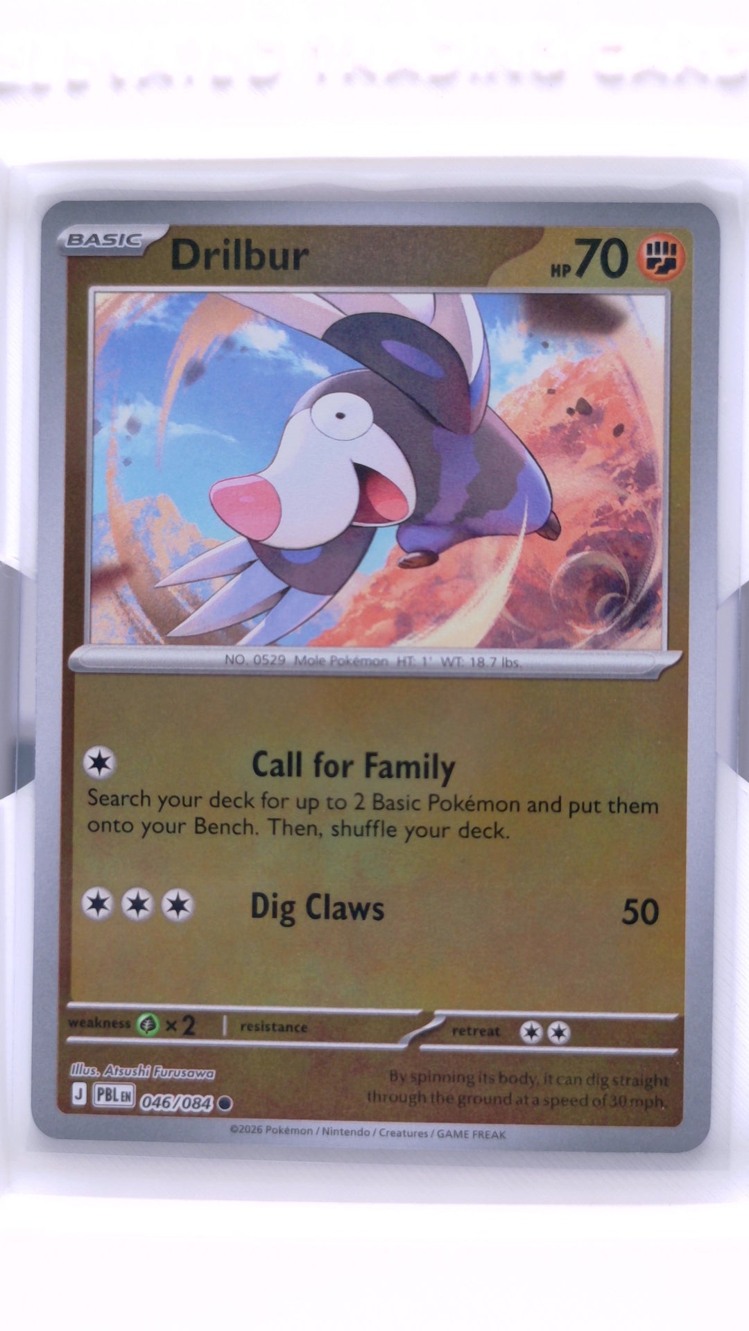 #46 Drilbur Reverse Holo Common - front