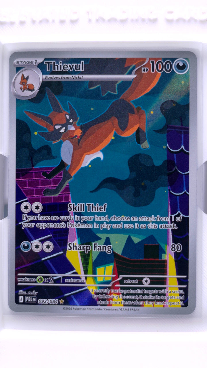 Pokémon TCG: Mega Evolution — Pitch Black Thievul #092/084 Illustration Rare — Front
