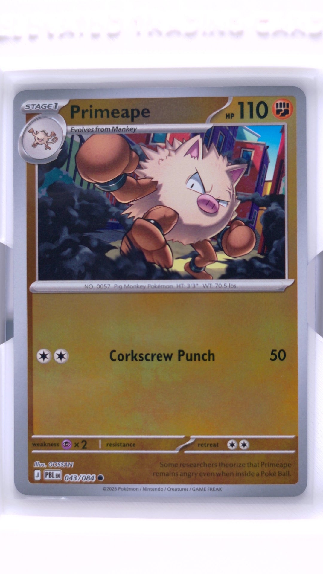 #43 Primeape Reverse Holo Common - front