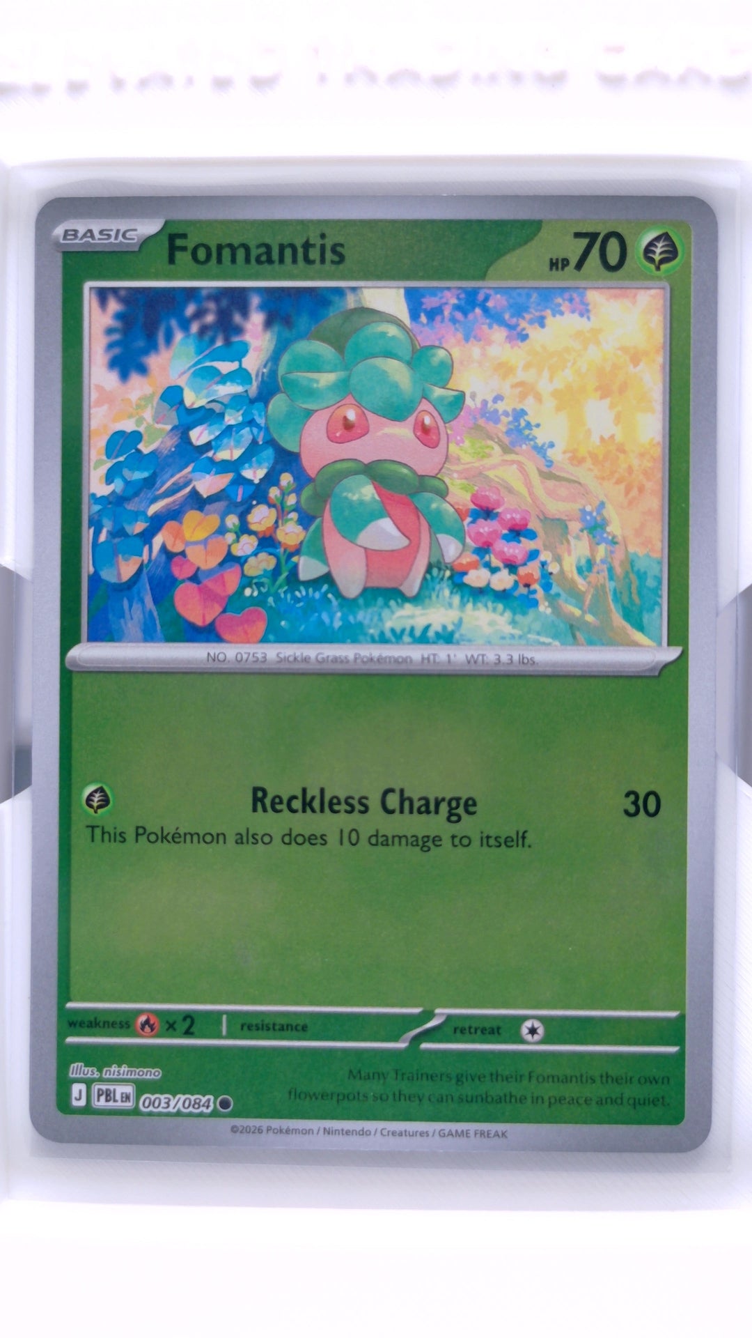 #3 Fomantis Reverse Holo Common - front