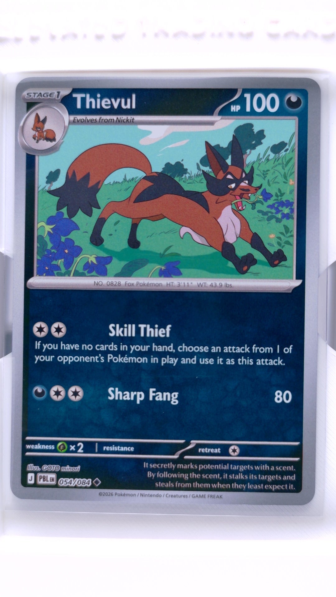 #54 Thievul Reverse Holo Uncommon - front