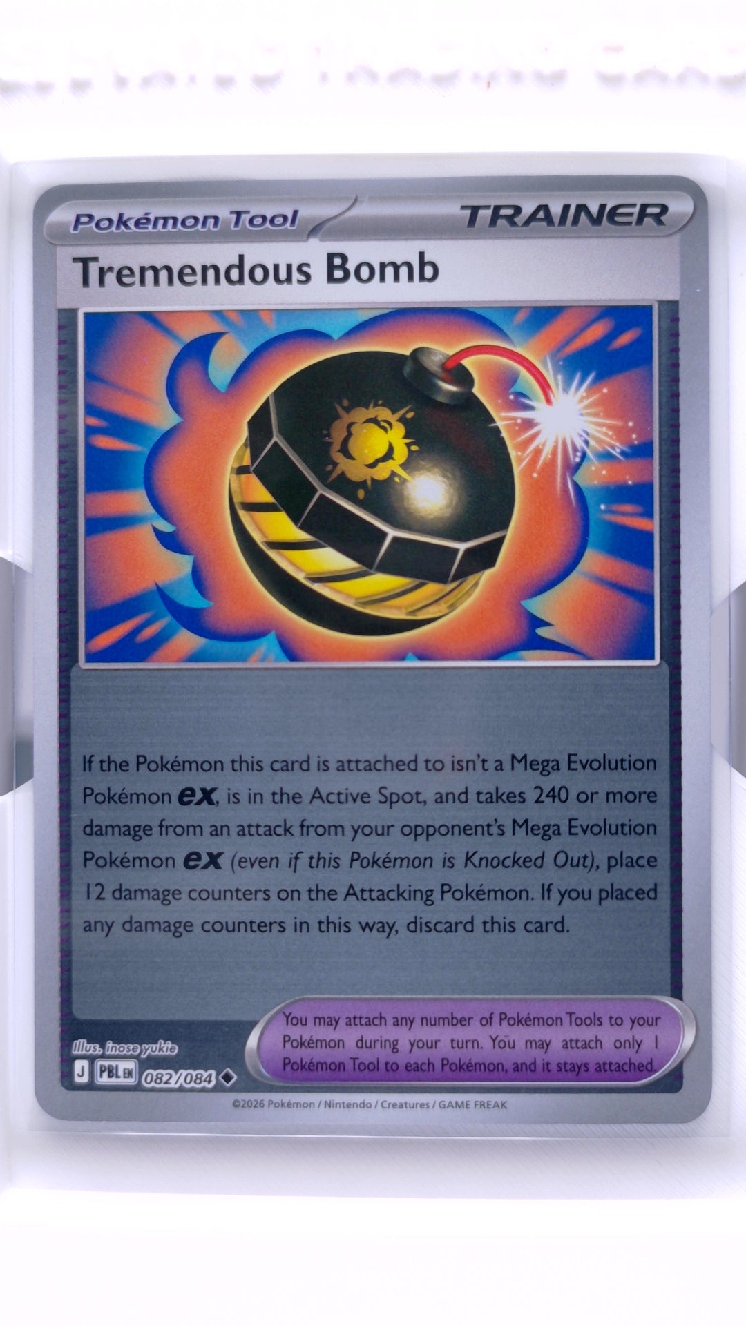 #82 Tremendous Bomb Reverse Holo Uncommon - front